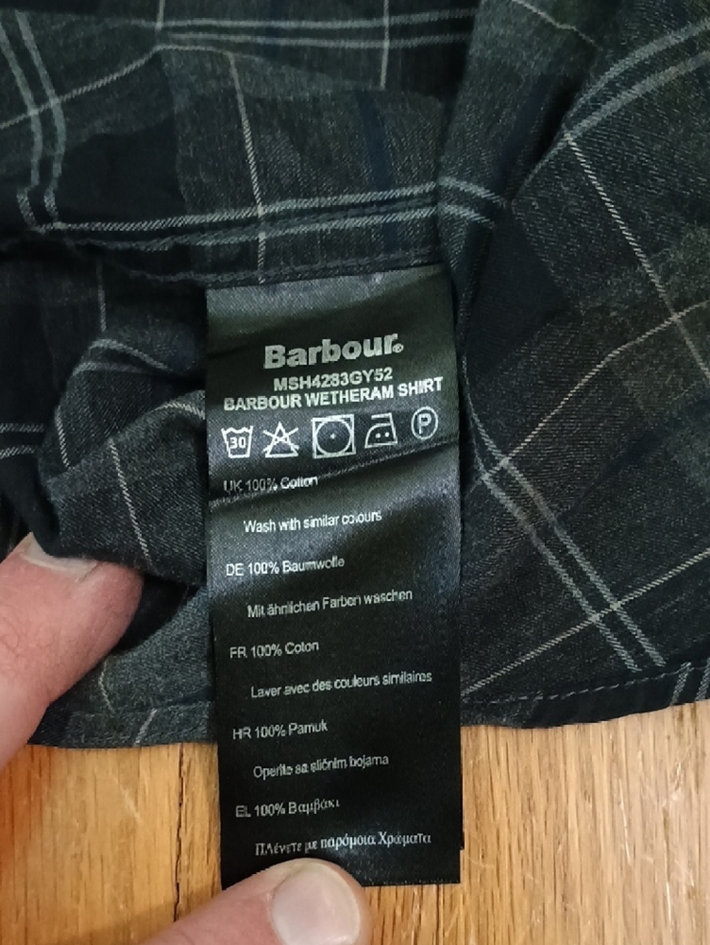 Barbour Men's Navy and Gray Plaid Button-Down Shirt - Picture 7 of 8